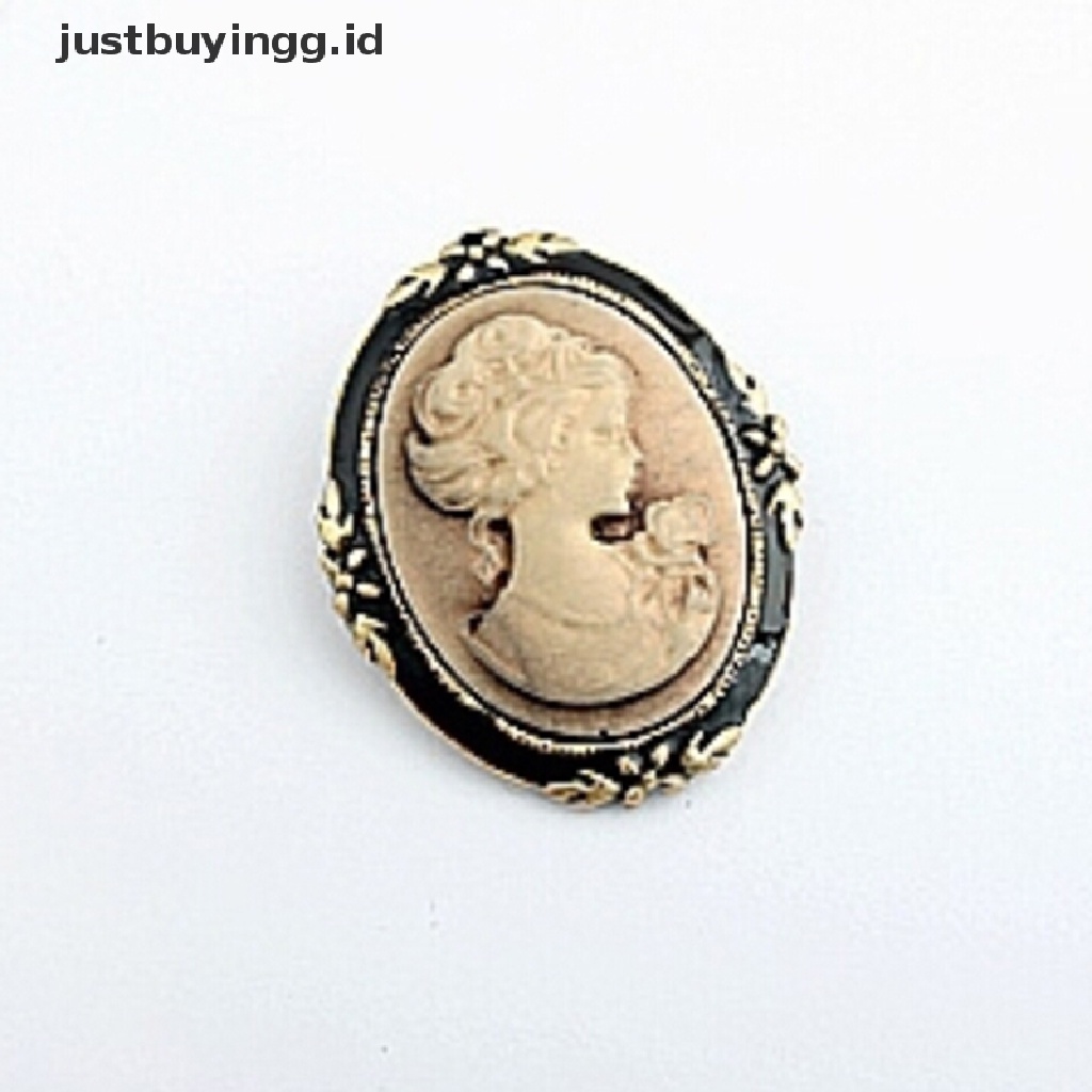 [justbuyingg.id] Women Vintage Cameo Elegant Brooch Pin Antique Wedding Charm Portrait Brooch Pin ID