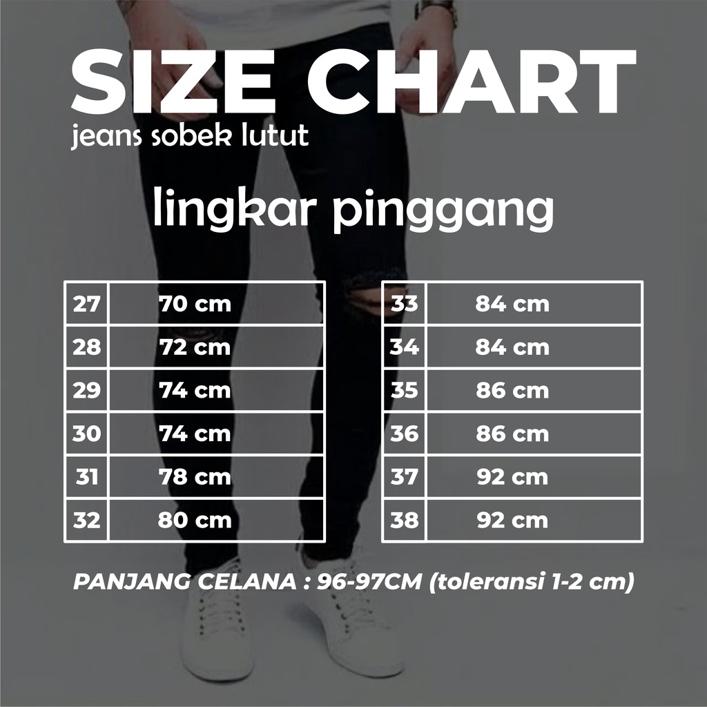 Celana panjang jeans sobek lutut pria robek ripped softjeans skinny fit