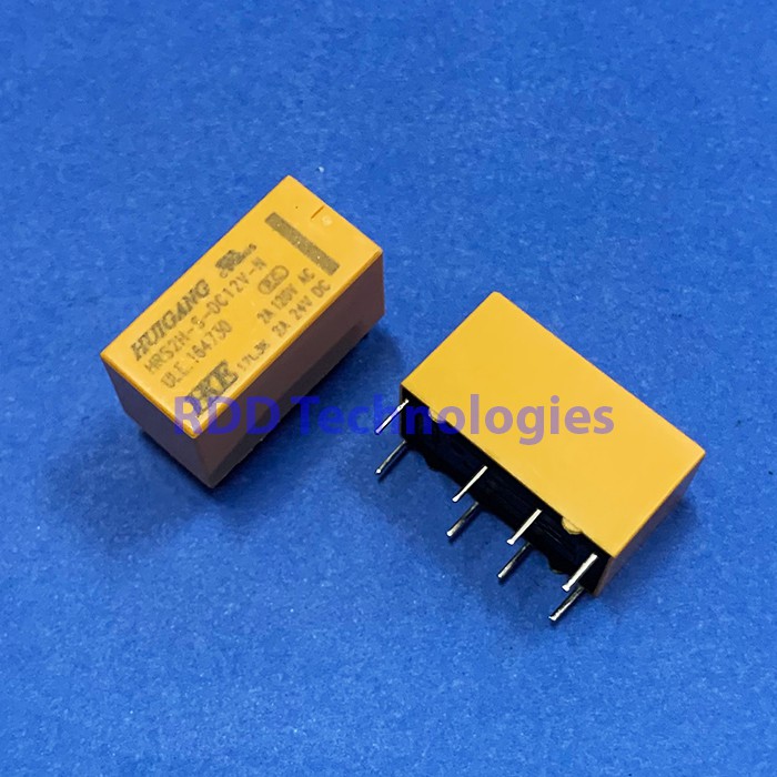 Relay DPDT 12VDC 2A Contact Merk HUIGANG