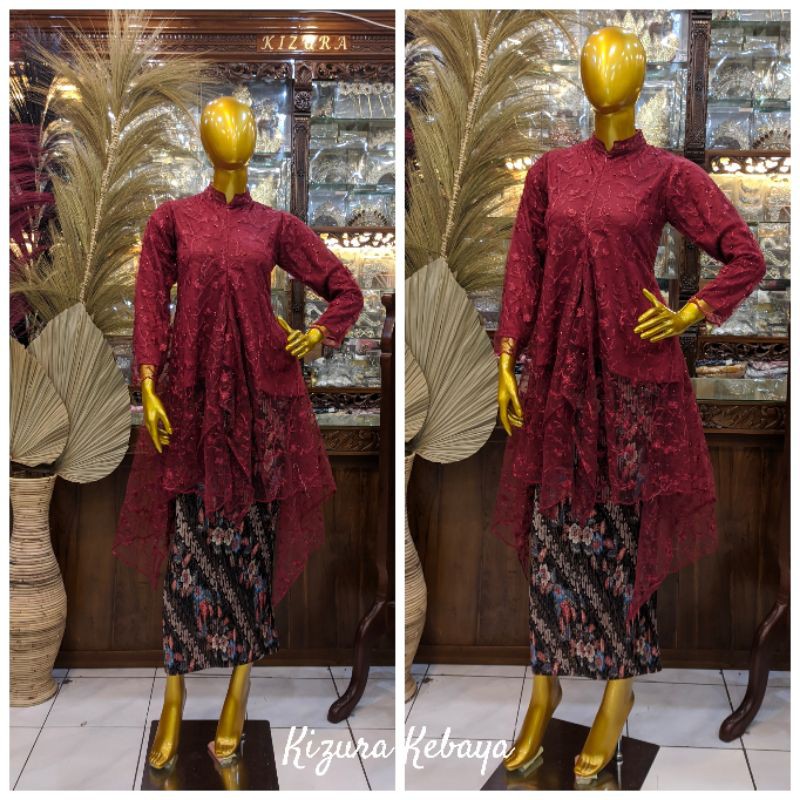 Kebaya Tunik Tille Bordir mutiara