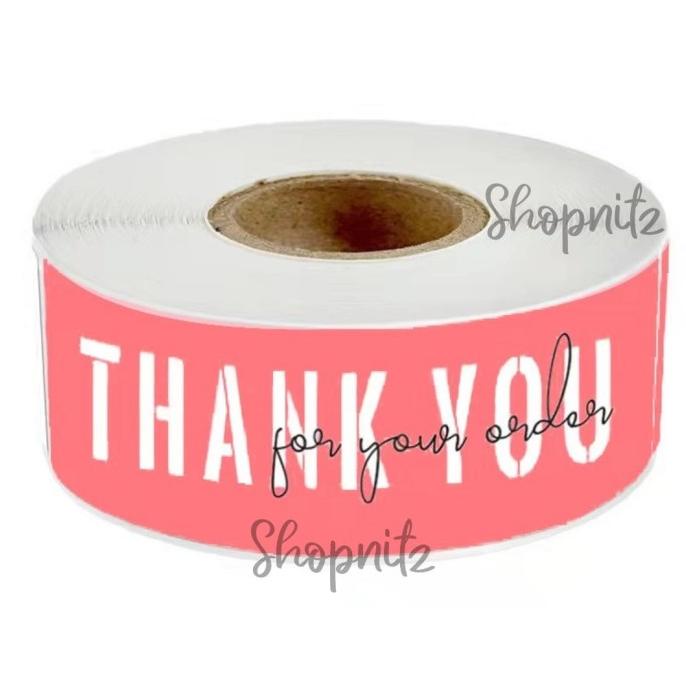 

~^~^~^] Stiker Label Thank You Persegi Panjang Sticker Label Kue Kemasan Cake