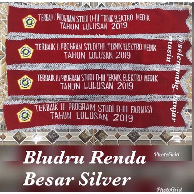 Selempang Wisuda renda bludru kain Bludru