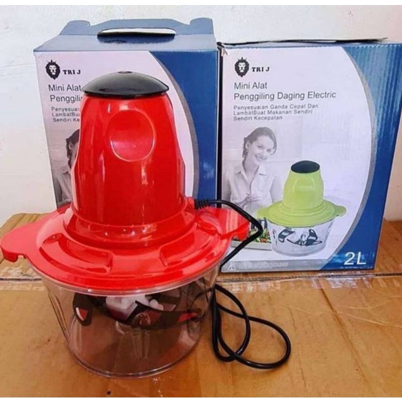 0BLENDER DAGING SERBAGUNA TRI J Meat Grinder Elektrik 2 Liter 4 Mata Pisau Chopper