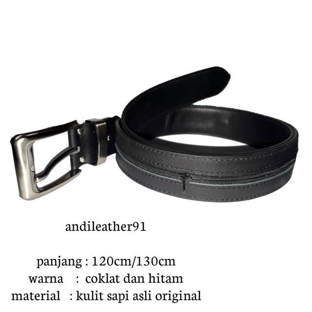 sabuk kulit resleting/ikat pinggang resleting kulit asli/sabuk kulit asli