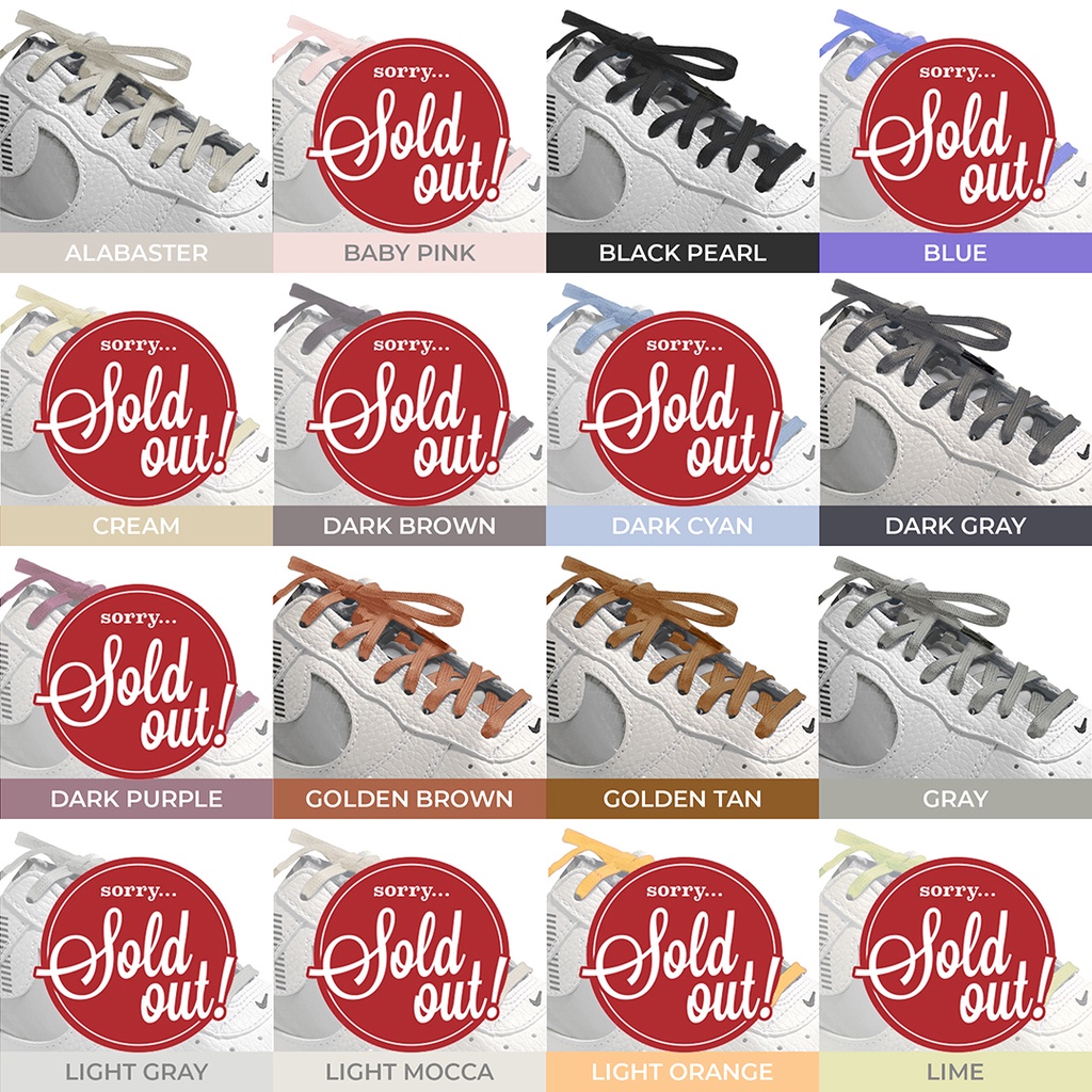 Tali Lilin Gepeng (Finest) 5mm 180cm Aneka Warna Untuk Sepatu Sneakers