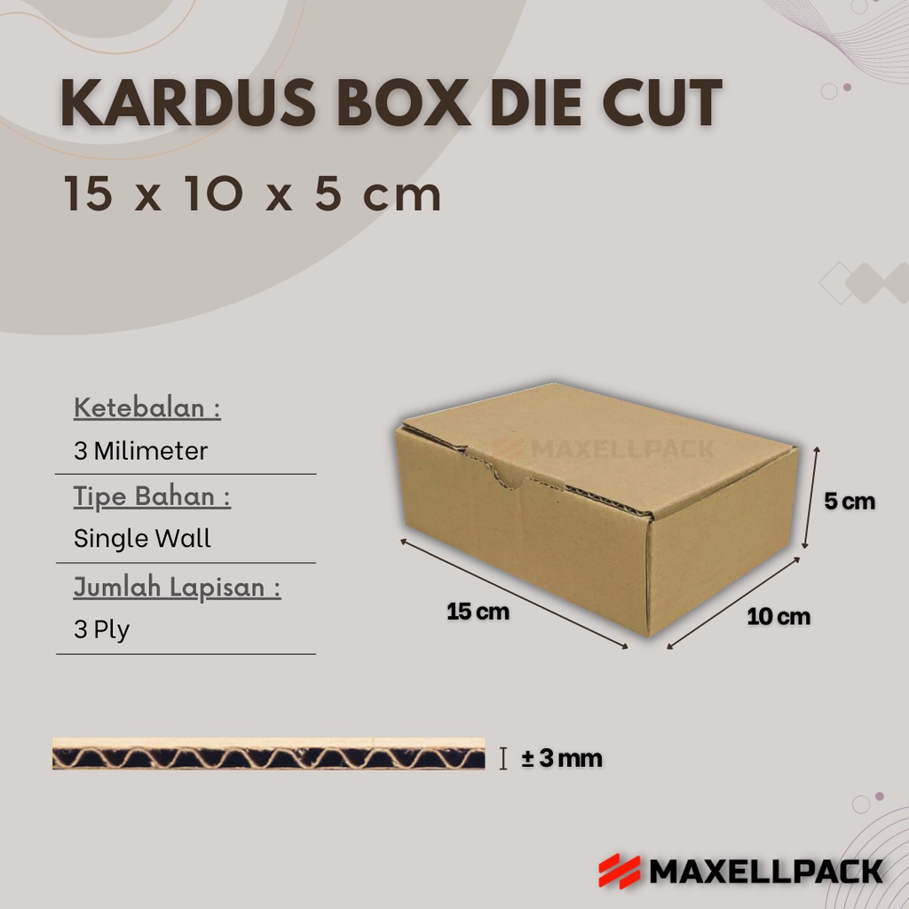 

Kardus Box Die Cut 15x10x5 CM Dus Packing Hampers Polos