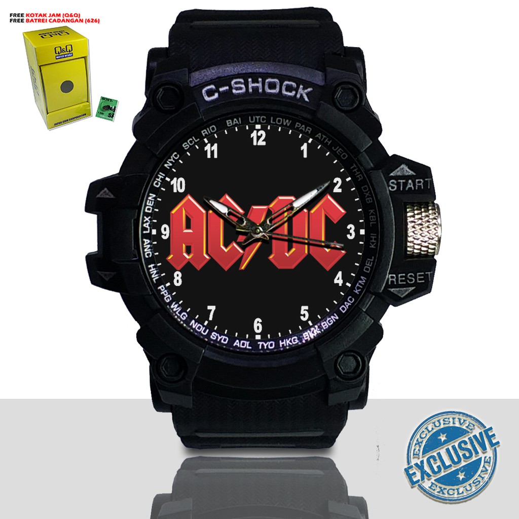 (EXCLUSIVE ) JAM TANGAN ACDC WATER RESIST FREE BOX DAN BATREI - NO.3