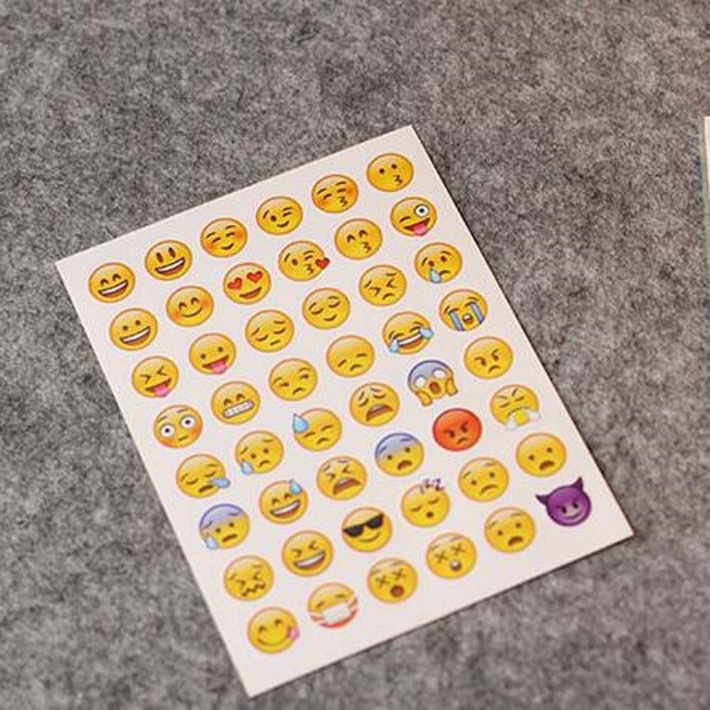 

Perlengkapan Sekolah Yo Yo QQ Stiker Gambar Wajah Kartun Untuk Dekorasi Diary / Mainan Anak DIY
