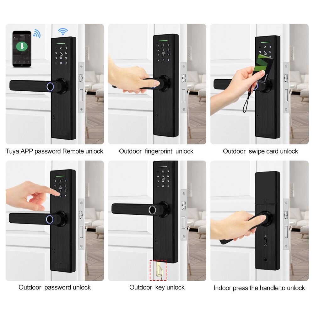 X1 Smart Wifi Door Lock Handle Access Pintu RFID Fingerprint TUYA APP