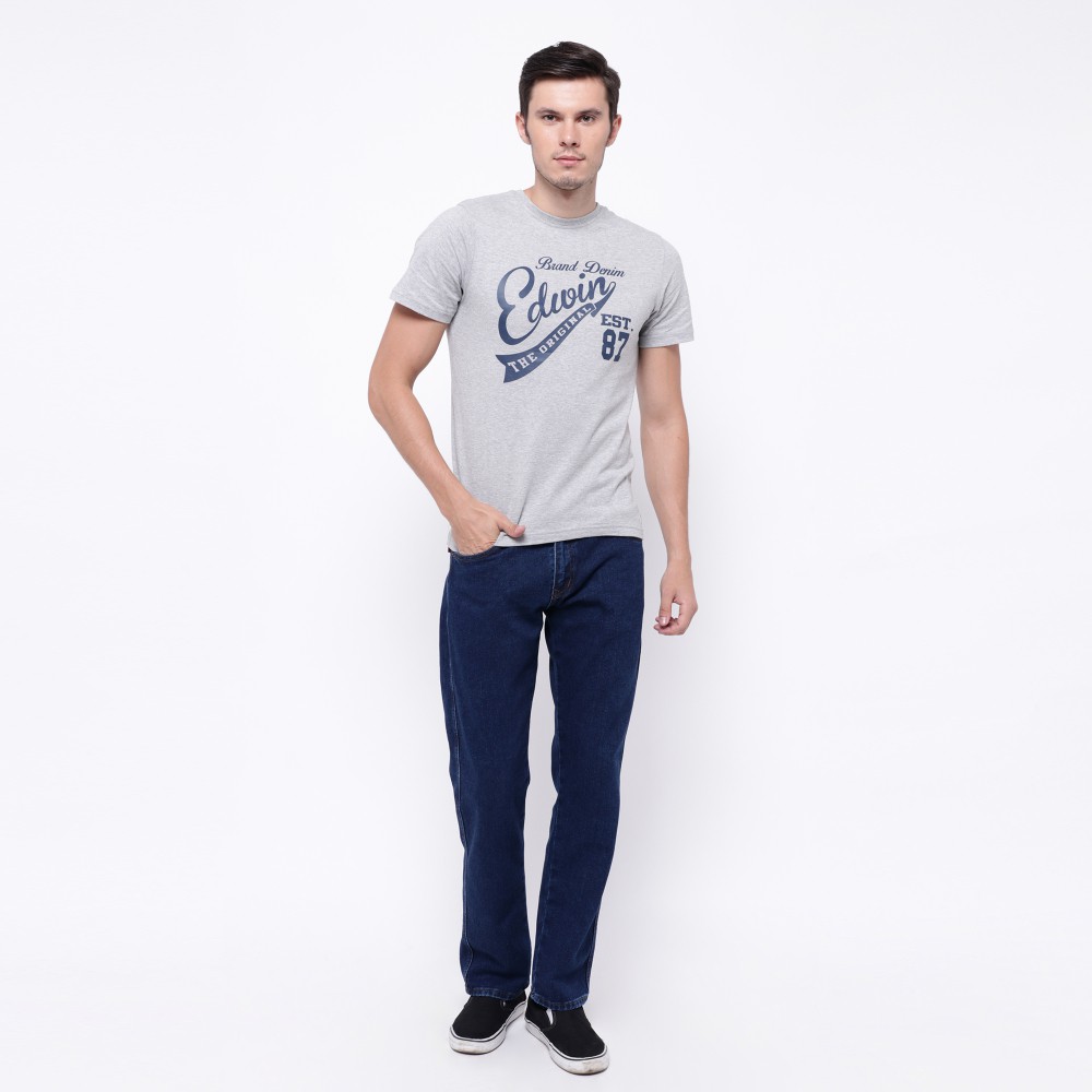Edwin Celana Jeans Vegas 04 Reguler Fit Pria Panjang Medium Blue