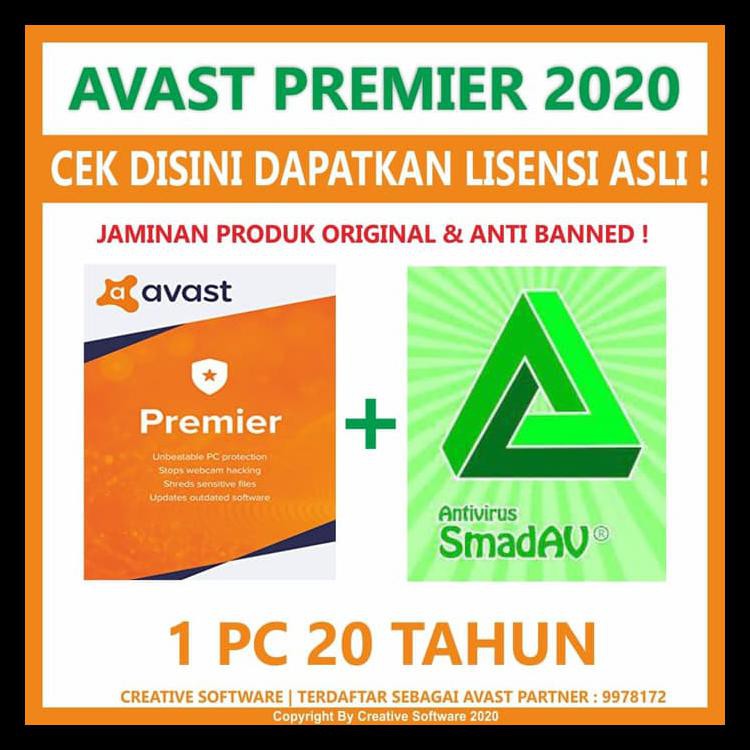 Terbaru Anti Virus Avast Premier 2019 Durasi 20 Tahun Bonus Smadav Pro Ori Software Shopee Indonesia