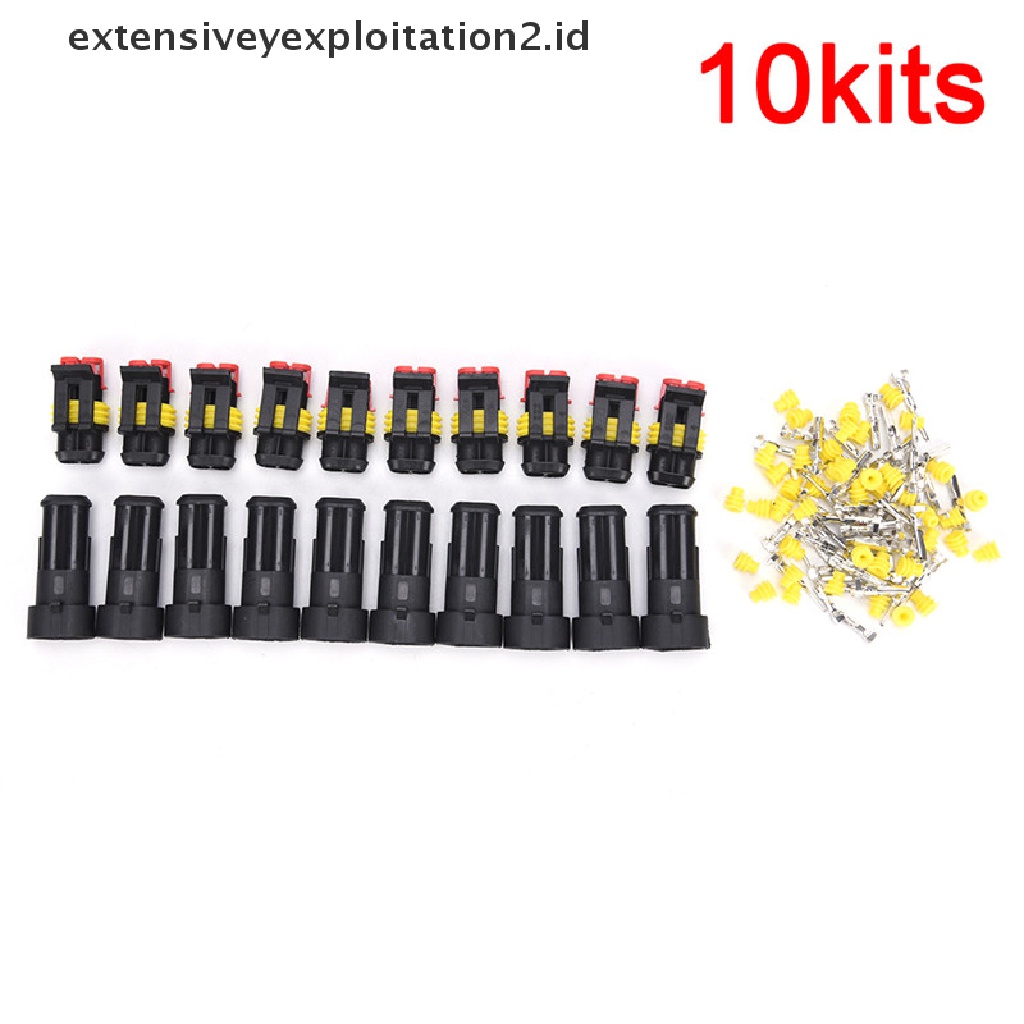 (Hotter) 10pcs Konektor Kawat Listrik Mobil Anti Air 2pin