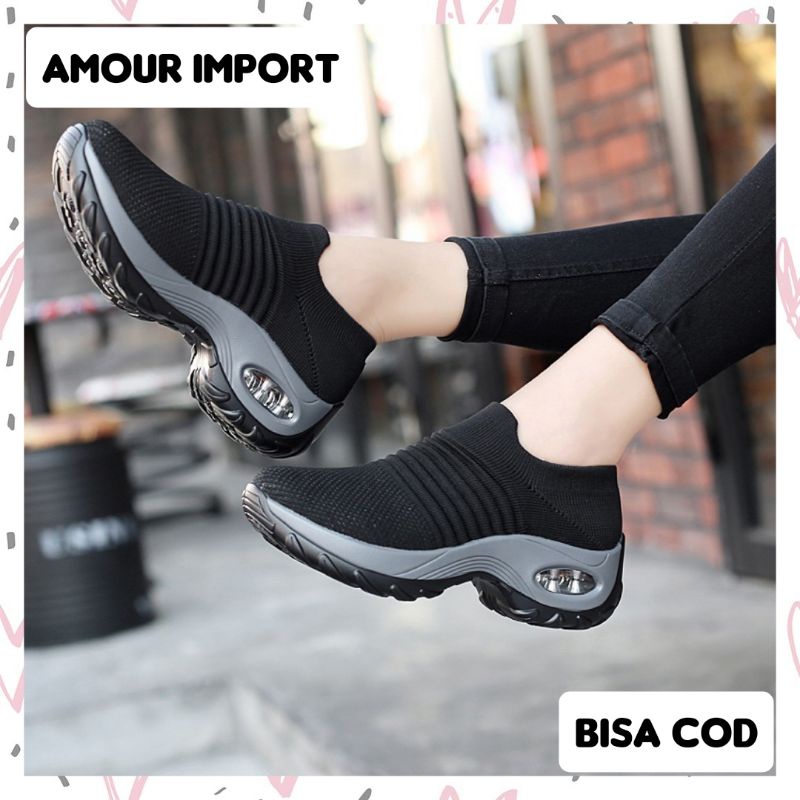 ( AMOUR ) Sepatu Wanita Basic Sneakers Fashion Korea Import 1839 / HY8970