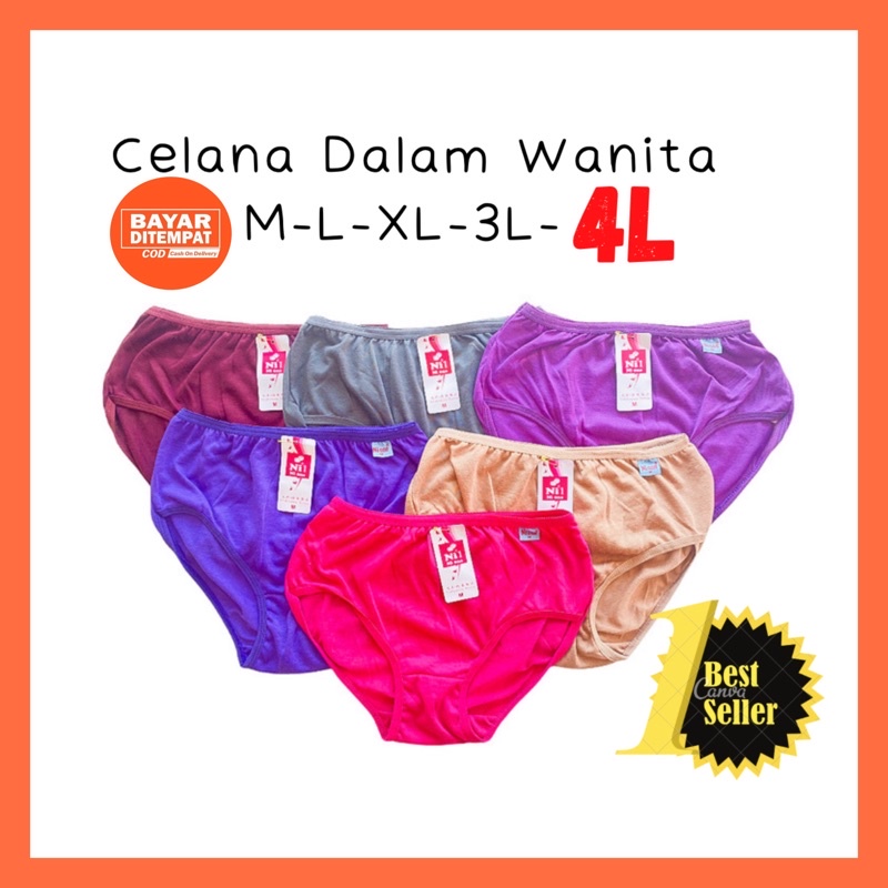 CD Celana Dalam Wanita Dewasa Remaja Katun Jumbo Kancut Wanita Sempak Wanita Celana Dalam Ibu Ni ONE M L XL XXl 4L