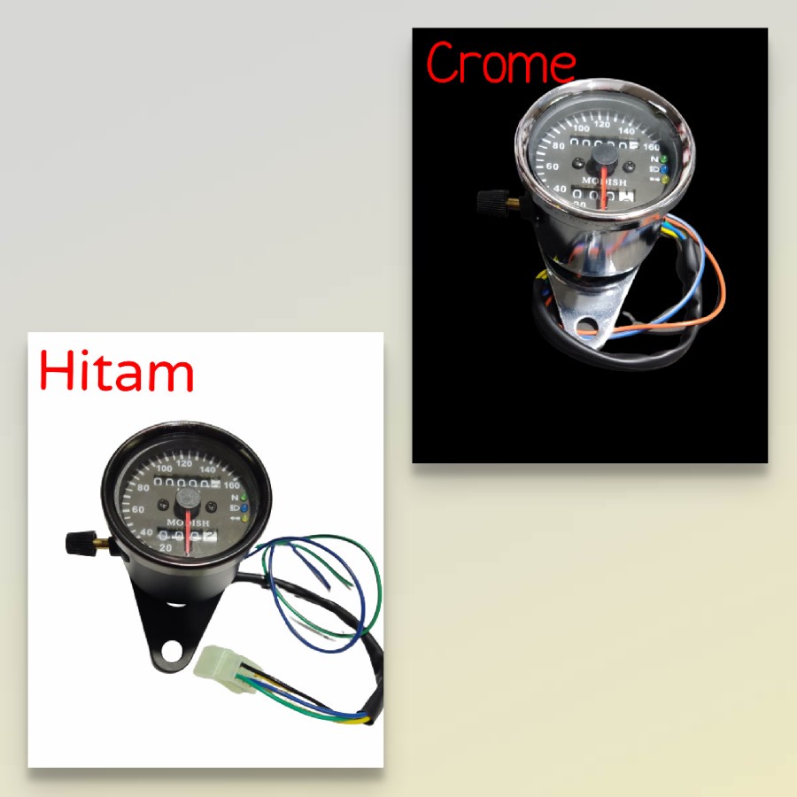 speedometer kilometer hitam plus sen 4 in 1 kilo meter analog variasi