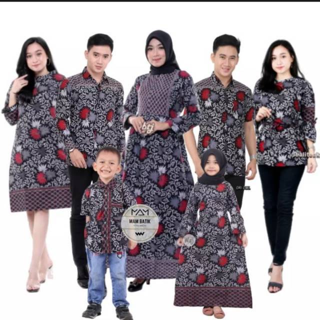 Batik Keluarga / Couple Keluarga / Seragam Keluarga Batik Pekalongan Promo Maura Couple sania ruffle