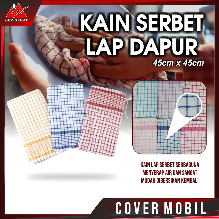 SERBET Lap Kotak Serbet Dapur Serbaguna Kain Lap Tangan Lap Piring Perlengkapan Dapur