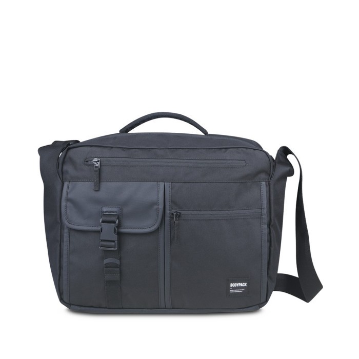 PROMO BISA COD TAS SELEMPANG PRIA Tas Selempang Bodypack Hexxa Laptop - Black TERLARIS WATERPROOF KE