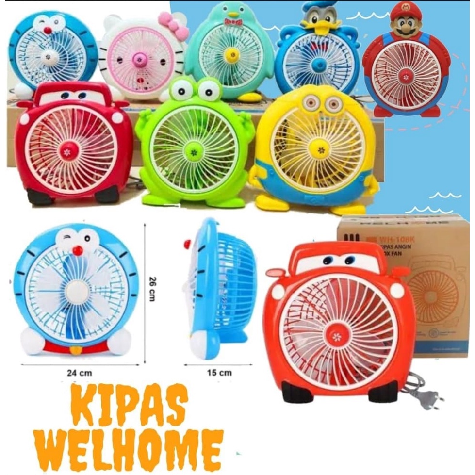 Welhome Kipas Angin Desk Fan Karakter Lucu 10 inch