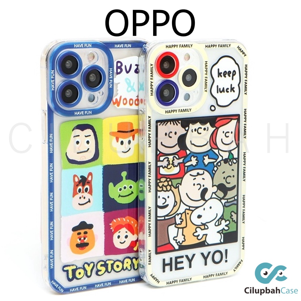 Soft Case OPPO A1K A3S A5S A15 A16 A37 A71 A54 A33 A5 2020 Cartoon Snoopy and Toy Story Full Lens Cover