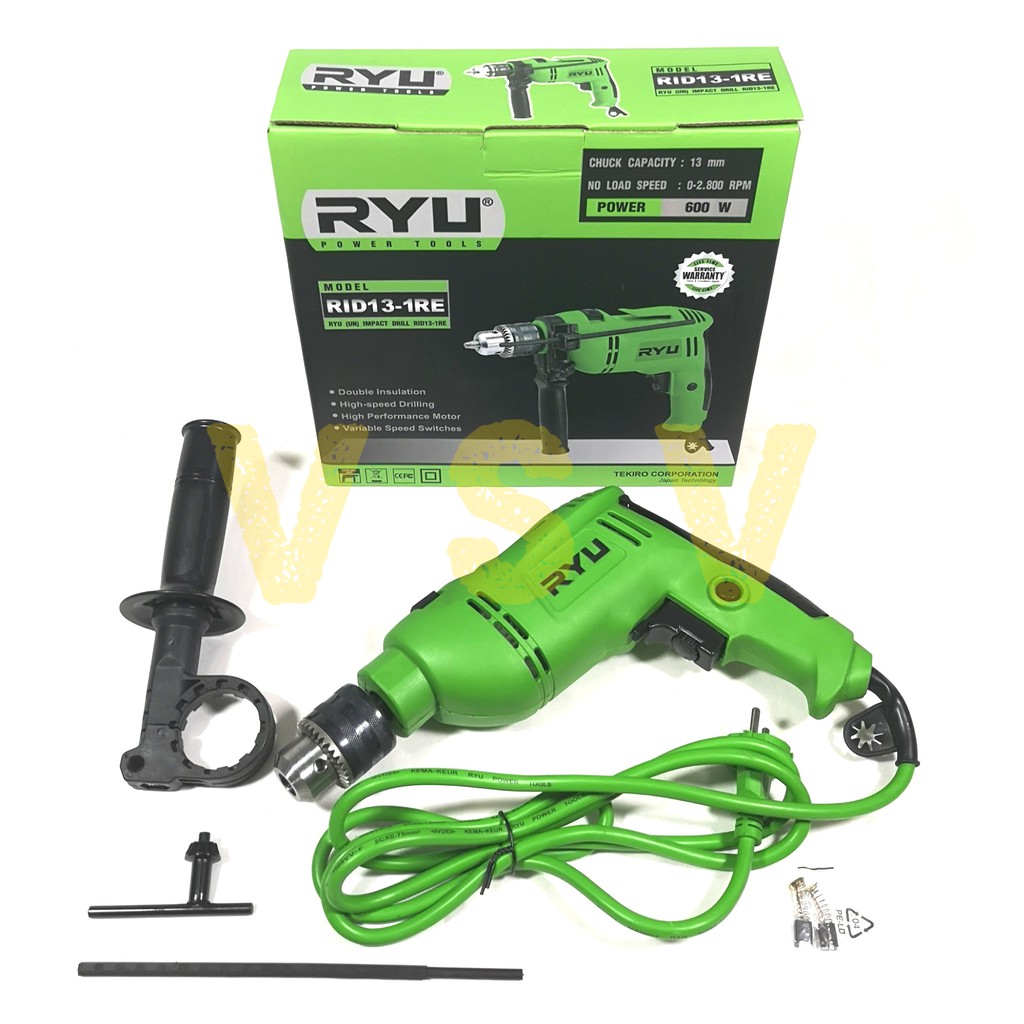 RYU Impact bor 13mm (TANPA BOX PLASTIK) Impact drill 13mm RID13-1RE / Bor Impact Mesin Bor Ryu 13 mm