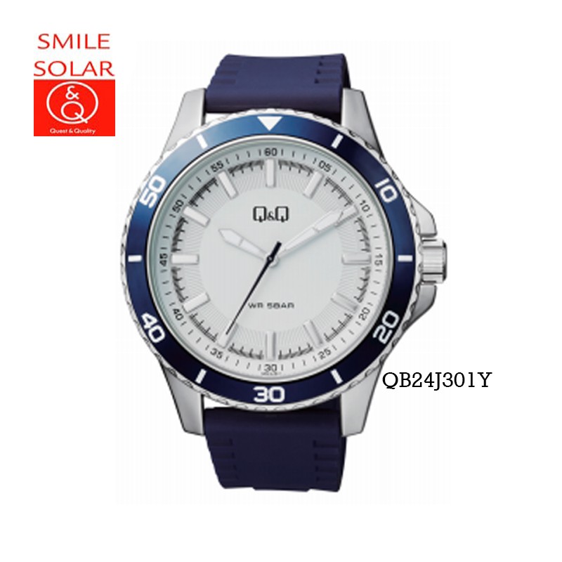 Jam Tangan Pria Stylist Casual Rubber Analog Original Q&amp;Q QnQ QQ QB24 QB24J Series