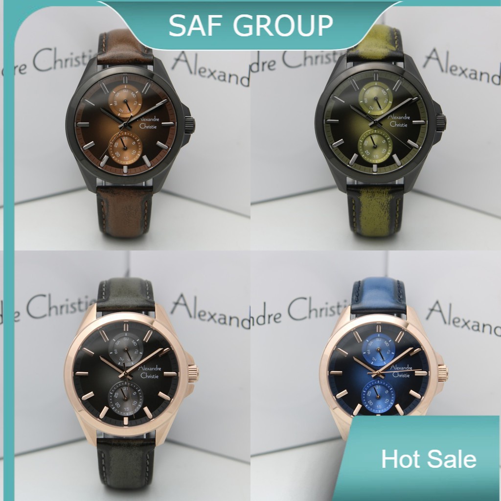 JAM TANGAN PRIA ALEXANDRE CHRISTIE AC 6573 / AC6573 LEATHER ORIGINAL by plp