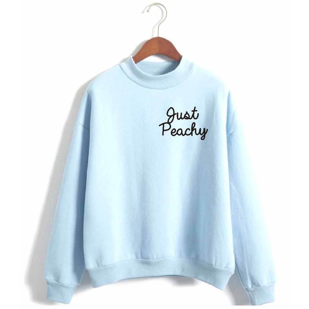 FenishaStore Sweater Basic Pullover Wanita  JUST PEACHY Bisa Baya Ditempat COD