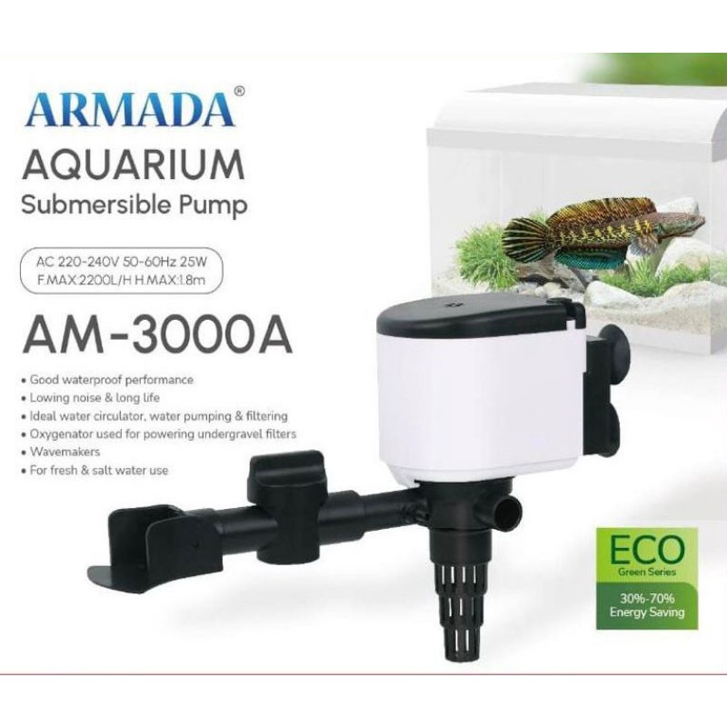 Mesin pompa celup aquarium ARMADA AM 3000 A Powerhead aquarium 1M - 2M