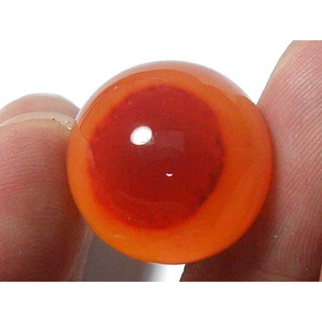 AG106 Round 17mm 21.25ct Orange Red 'Greek Evil Eye' Natural Untreated Picture Agate Lucky Charm