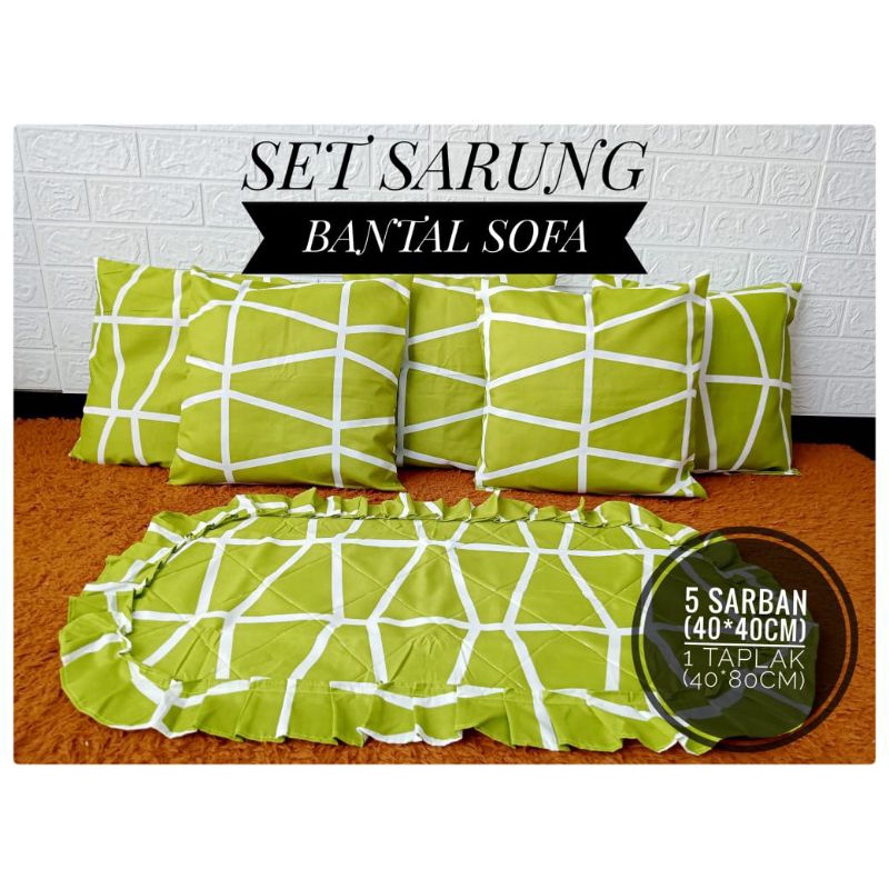 SET SOFA( 1 taplak meja, 5 sarung bantal sofa)