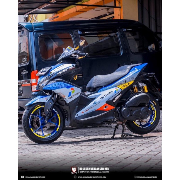 DECAL AEROX MANDALIKA BIRU FOTO ASLI