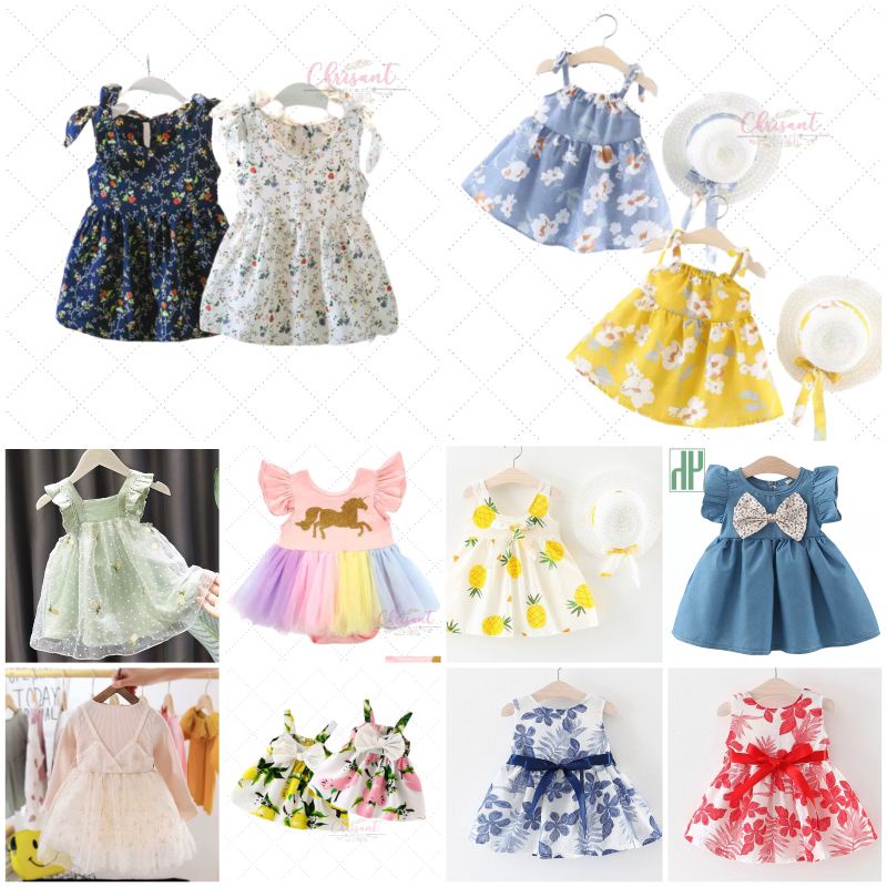 Dress bayi Dress anak baju anak baju bayi baju pesta anak pakaian bayi baju bayi 6bulan - 1tahun