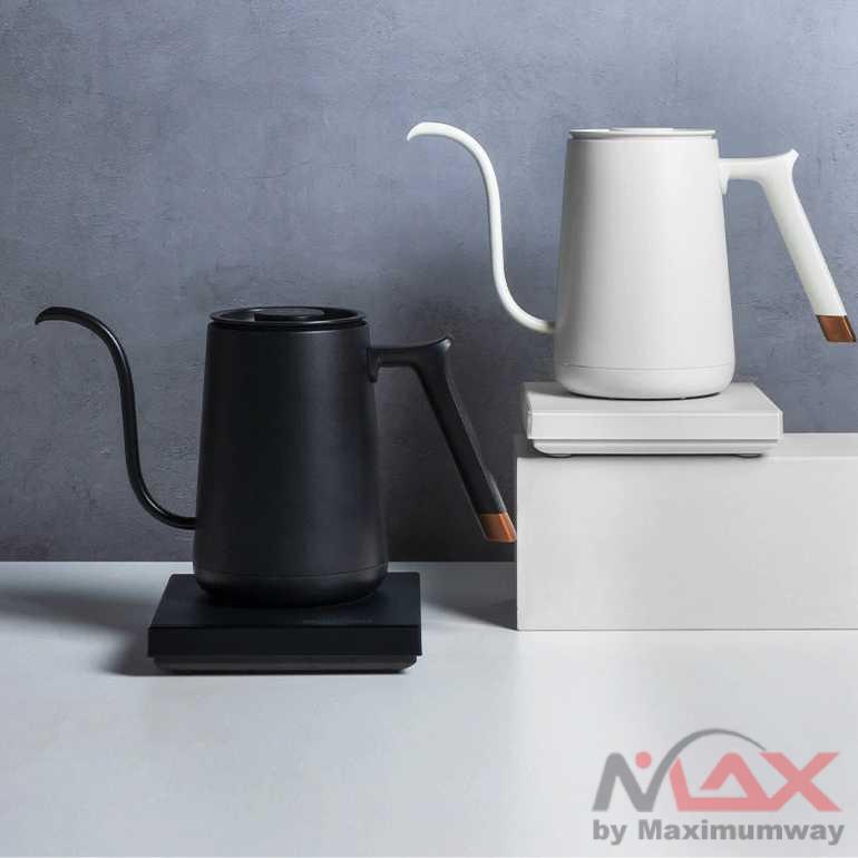 Teko Listrik set Masak air panas tetap panas anti gosong Meja kantor dan rapat untuk kopi dan teh digital komputerisasi pengaturan sentuh agronomists modern berkelas untuk kantor Teko Pemanas Air Kettle 600ml Heater Base 1000W TIMEMORE Smart Mini Fish