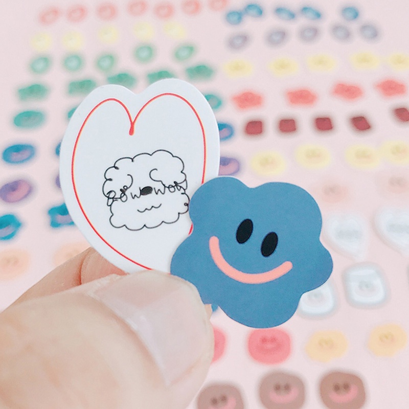 110pcs Stiker Dekorasi Desain Kartun Smiley Face Warna-Warni