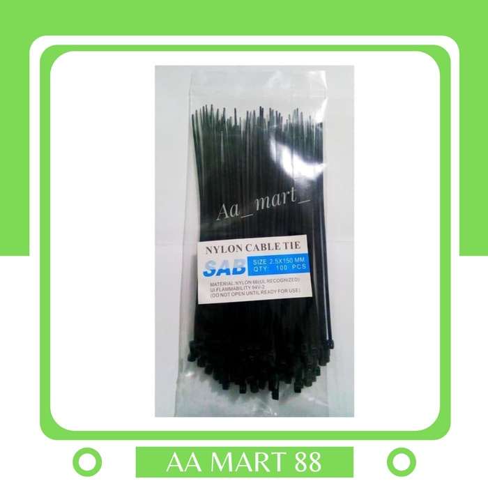 

Promo KABEL TIES 2.5 x 150 MM HITAM - PENGIKAT KABEL TIS - CABLE TIE 100 PCS - Putih Murah