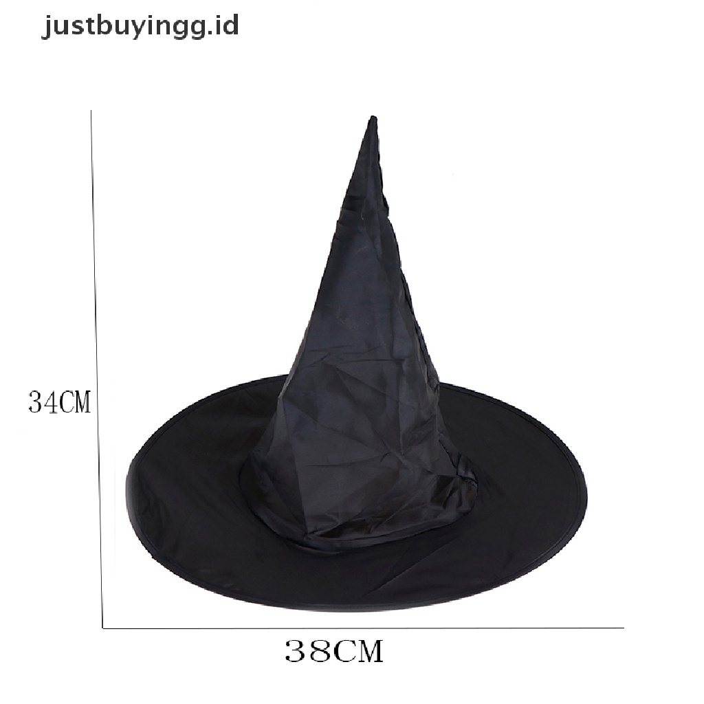 Topi Penyihir Wanita Warna Hitam Untuk Kostum Halloween