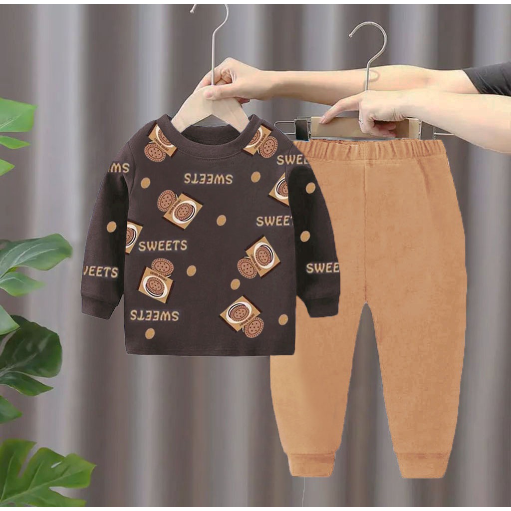 PROMO-SETELAN ANAK BAJU ANAK PIYAMA KAOS ANAK MOTIF COOKIES UMUR 1-5 TAHUN SETELAN ANAK LAKI LAKI PEREMPUAN BAJU ANAK LAKI LAKI PERE,PUAN PAKAIAN ANAK LAKI LAKI PEREMPUAN TERBARU