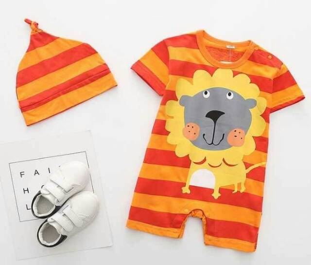 Romper Bayi import/ Romper bayi plus topi/ baju bayi lucu