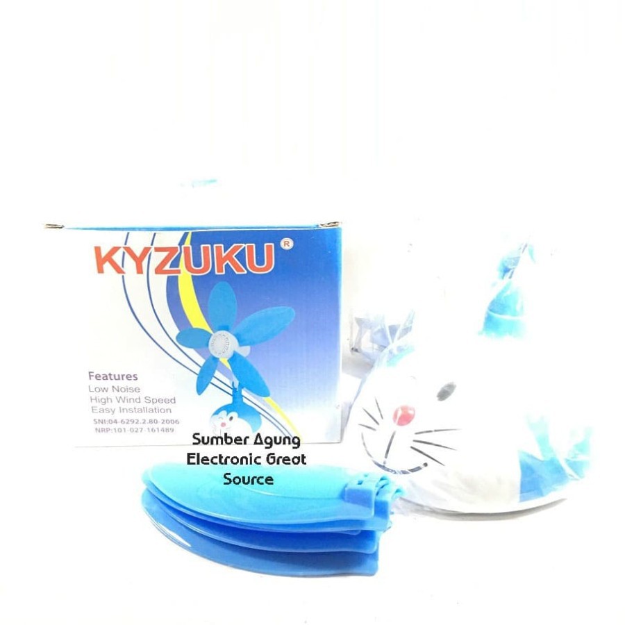 Kipas Meja Doraemon Kyuzuku 5 Sayap Angin Kencang Daya 36W JQ560 Hemat