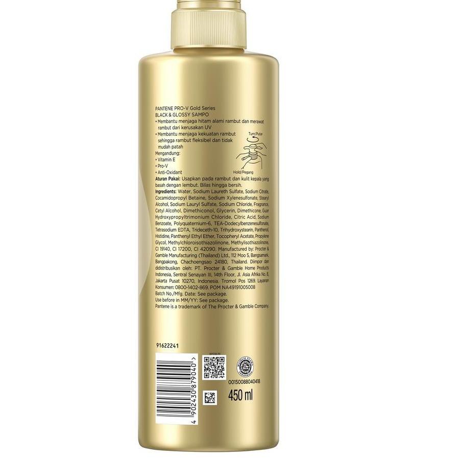 Pantene Pro-V Gold Series Black & Glossy Sampo 450 ml