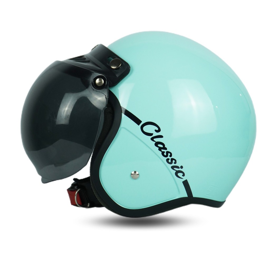 Helm Bogo Dewasa Wanita Pria Cewek Cowok Motor Sni Helem Retro Klasic Classic Cod Warna Tosca