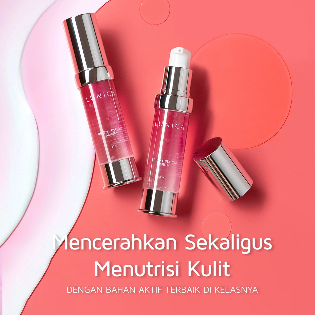 LUNICA Bright Bloom - Serum Mencerahkan Wajah | Pencerah Wajah Glowing Brightening BPOM Penghilang Flek Hitam Ampuh