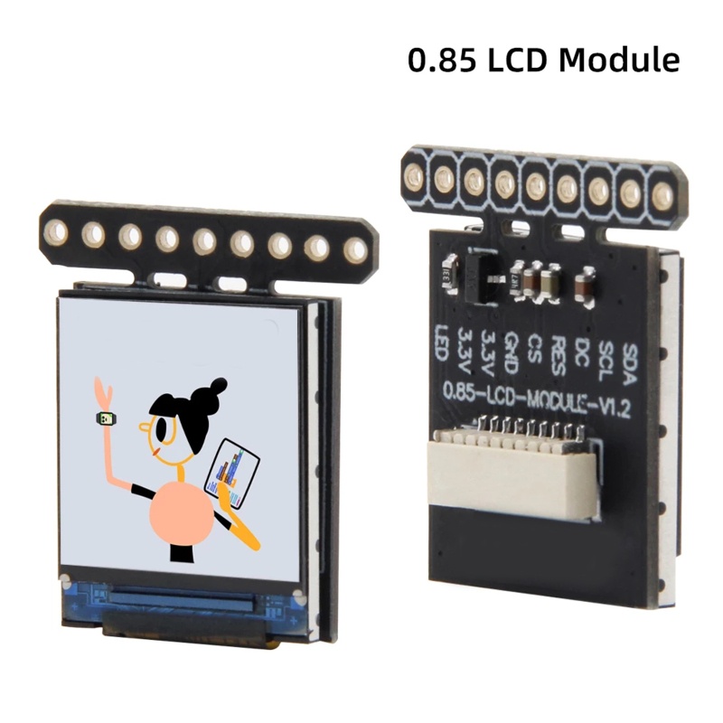Btsg T-0.85 Inch IPS TFT LCD Module SPI Interface GC9107 Layar Driver IC Full Color 128x128 IPS Screen Display Replacem