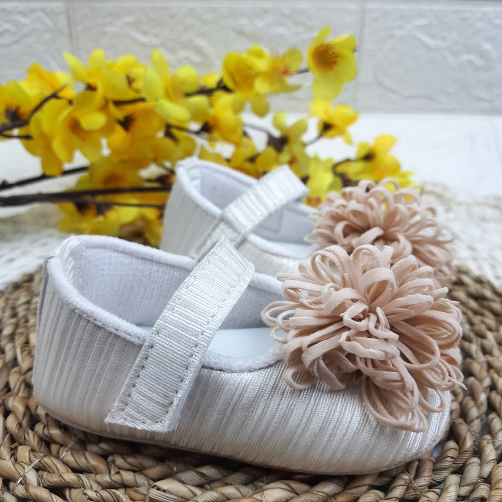 mandirishoestore-SEPATU  ANAK BAYI PEREMPUAN BUNGA MEKAR ALBANY 0-12 BULAN LPY03