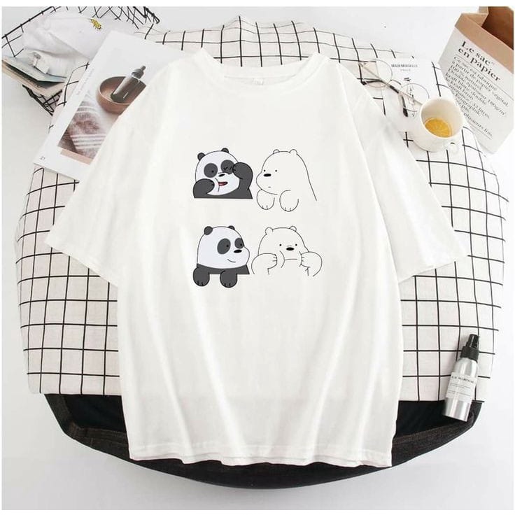 MYSTIQUE.ID-BAJU KAOS PANDA&amp;ICE BEAR T-SHIRT LUCU DAN AESTHETIC