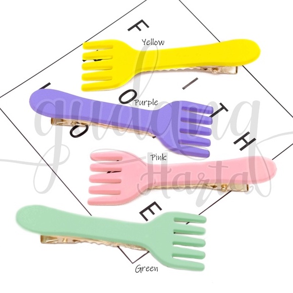 Jepit Rambut Pastel Fork Hairclip Motif Garpu Simple GH 213326