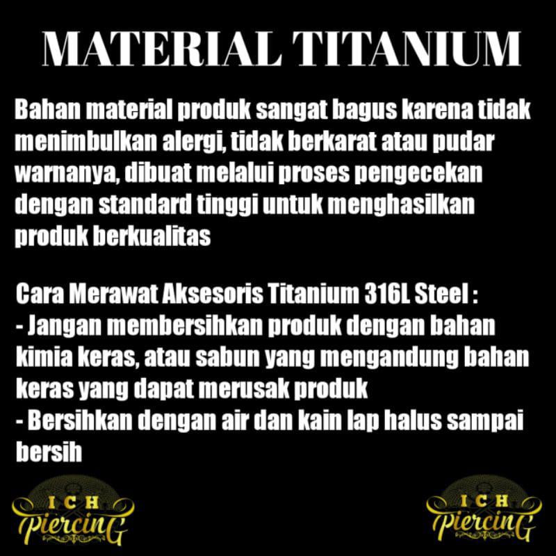 1Pc Anting Tusuk Titanium Zircon Berlian Permata Bentuk Ukuran 3mm-6mm