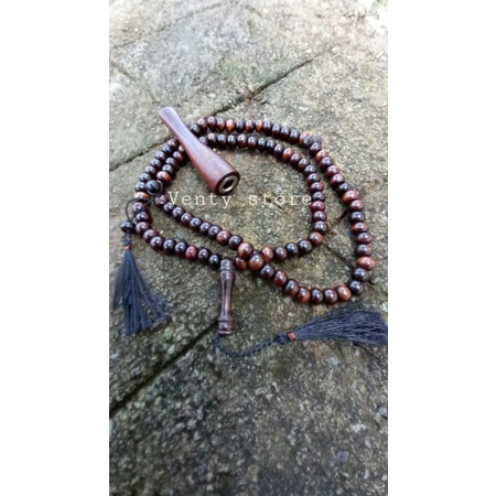 Paket tasbih stigi asli pipa galih asem 7cm kalung tasbih setigi pipa once asem CLW