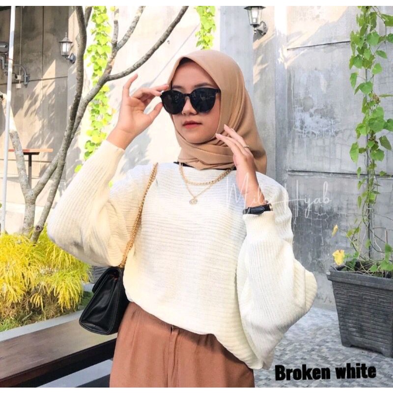 LASPERAL BATWAING KNIT ATASAN RAJUT WANITA TERBARU BEST SELLER BLOUSE WANITA KEKINIAN